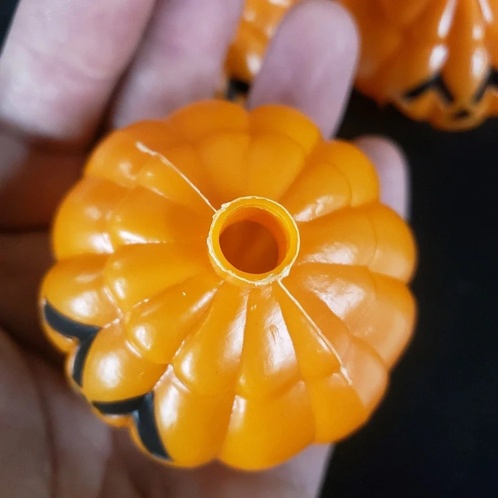 Vtg Halloween Blow Mold Pumpkin String Light Plastic Replacement Cover Lot of 10